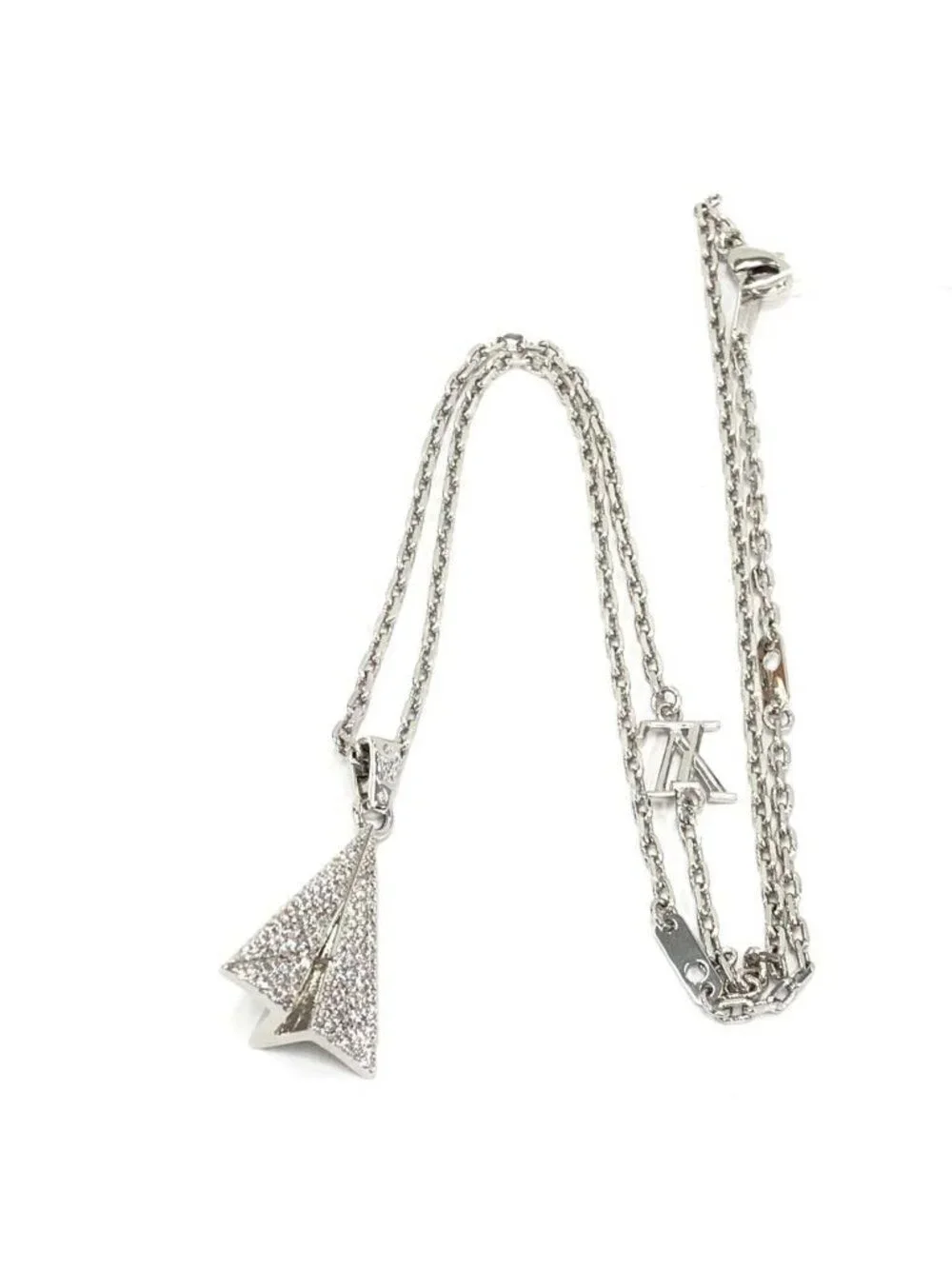 Louis Vuitton Pendant LV Pay Per Plane Silver Metal Rhinestone